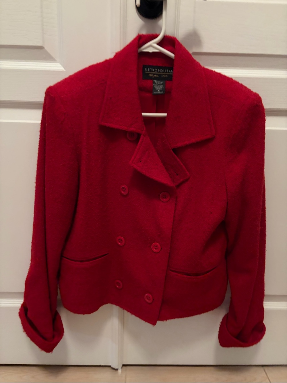 Metropolitan Red Double-Breasted Pea Coat